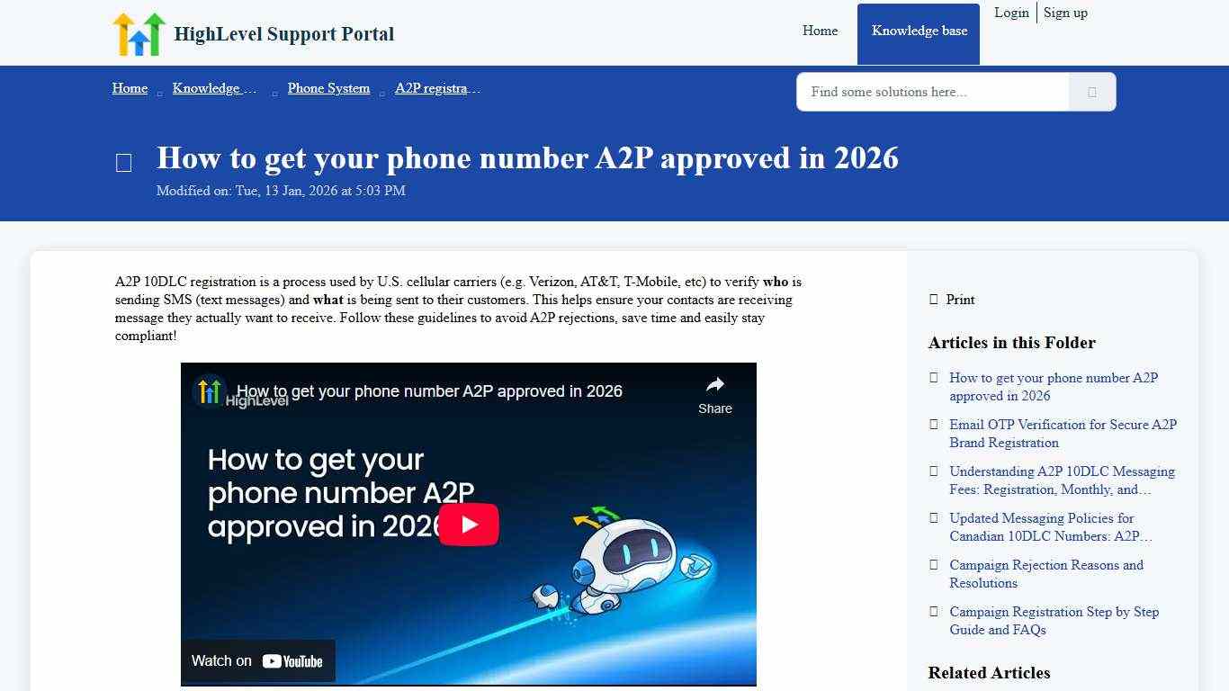 HighLevel A2P Opt‑In Compliance : HighLevel Support Portal